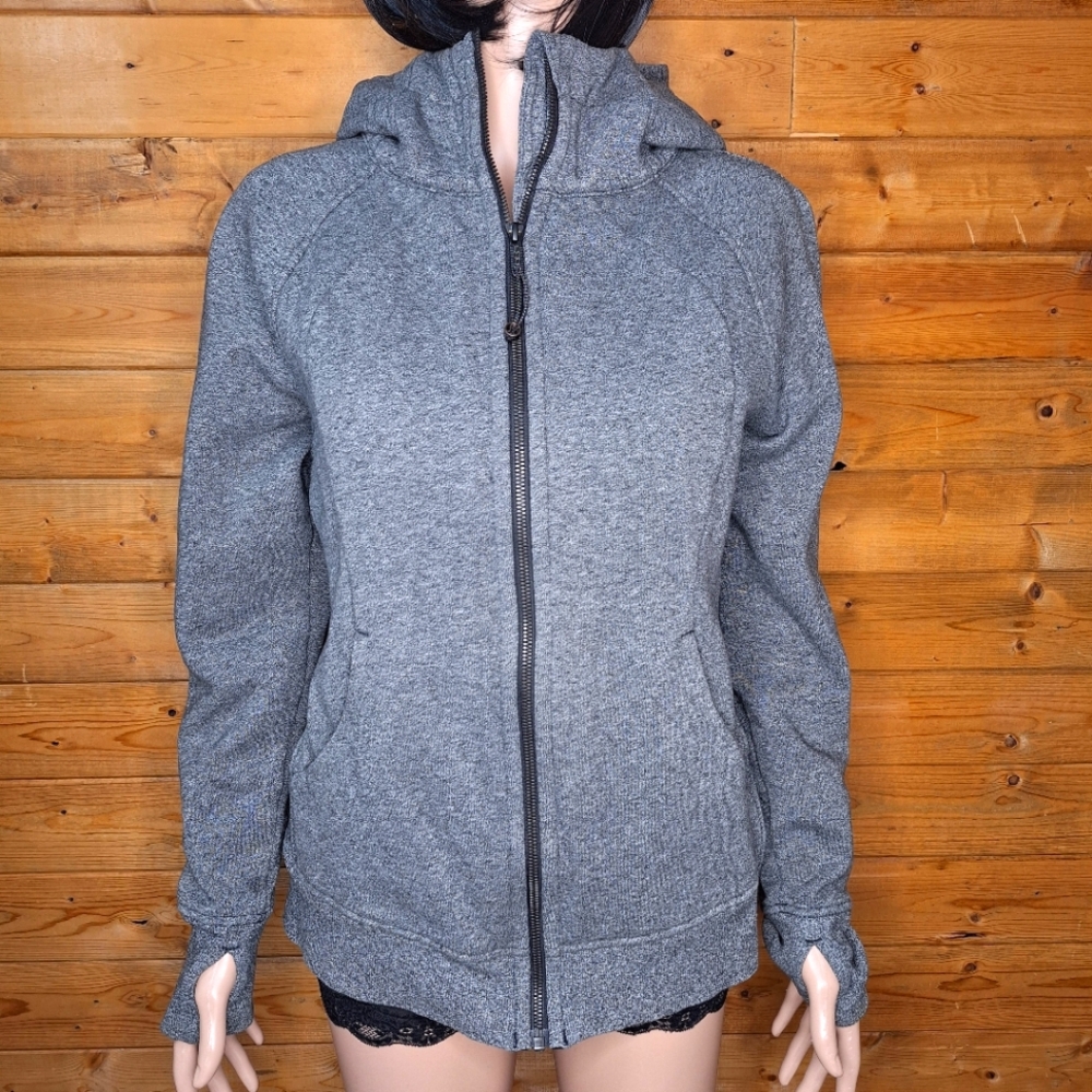 ❤️ Lululemon athletica scuba Full-zipper Hoodie heathered speckled gray size 10